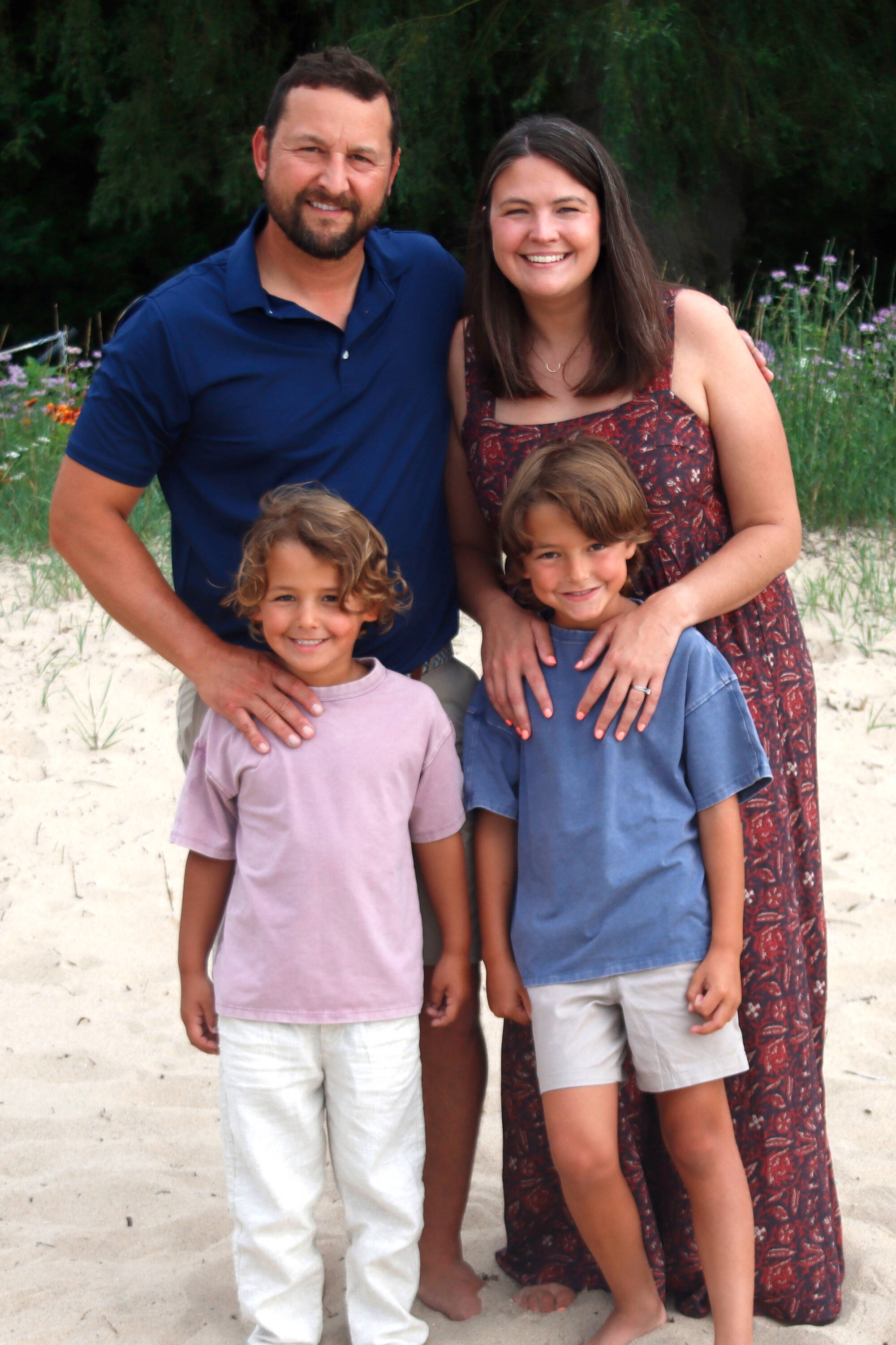 Rebecca Remington is pictured with her husband, Calvin, and their children, Wiley, 5, and Arlo, 7.